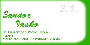 sandor vasko business card